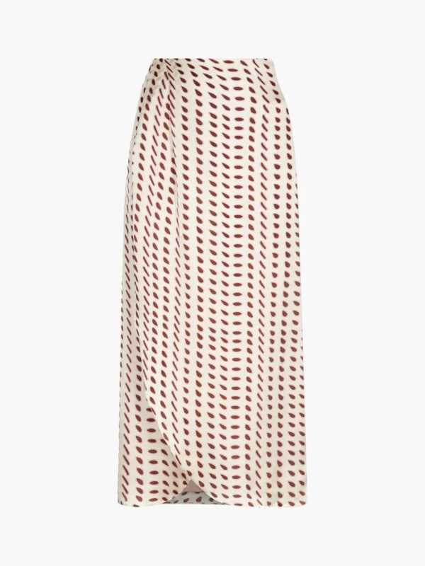 Amaime Satin Silk Midi Skirt
