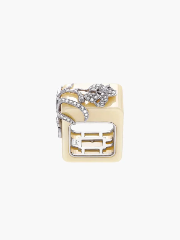 "BaDaShaRen" Literati Daylily Ceramic Ring