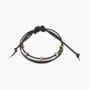 Black And Gold Leather Bracelet