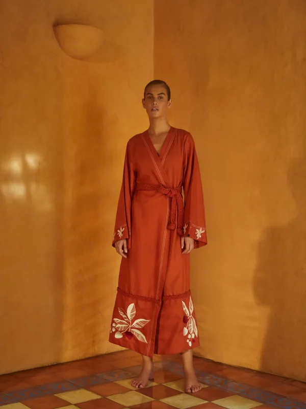 Bocas de San Juan Linen Kaftan Embroidered