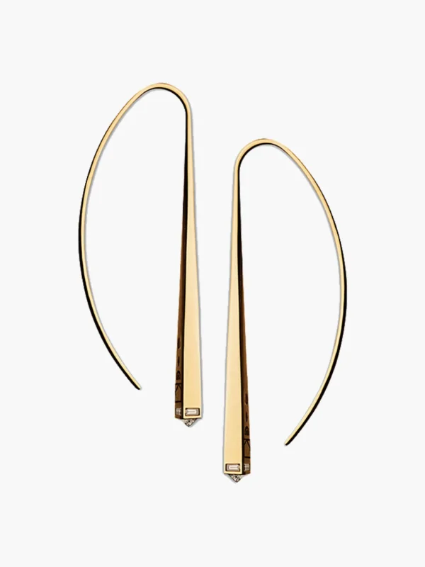 Diamond Capstone Arc Earrings