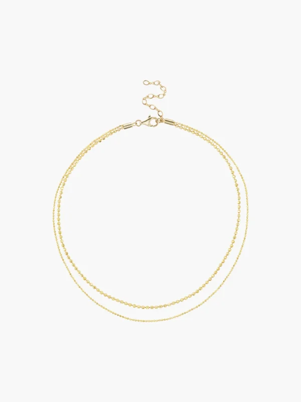 Double Diamond Bead Necklace