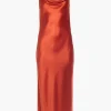 Draped Spaghetti Strap Midi Dress