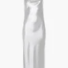 Draped Spaghetti Strap Midi Dress