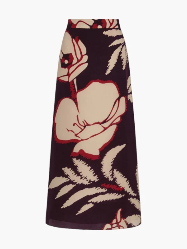 El Carmen Crepe Chine Midi Skirt