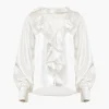 Elena Ruffle 100% Silk Top