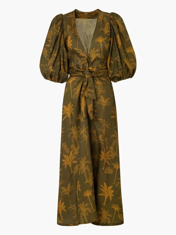Ermita Wrap Around Midi Linen Dress