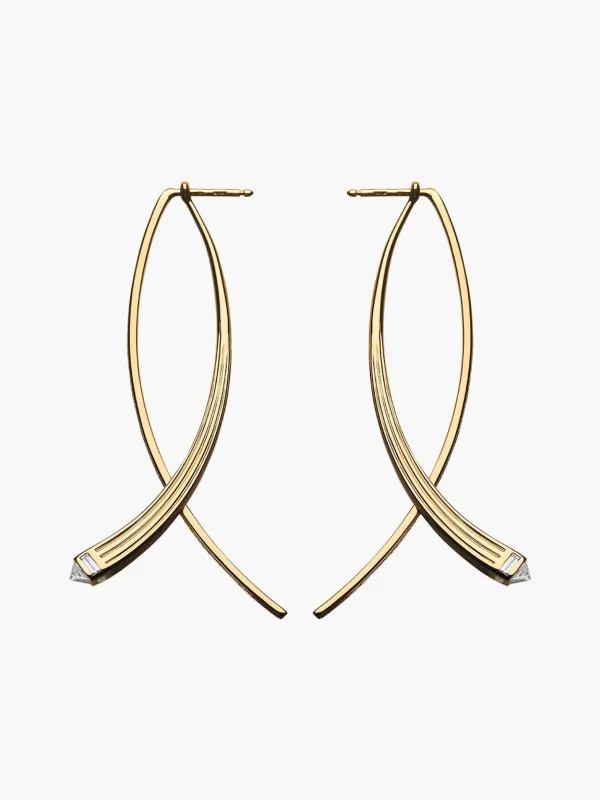 Fluted Double Arc Earrings