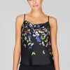 Flutter Print Georgette Drape Front Camisole