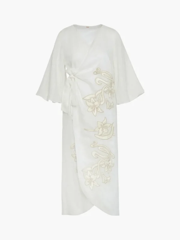 Frida Linen Embroidered Dress