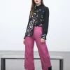Fringed Denim Straight Pant With Step Hem