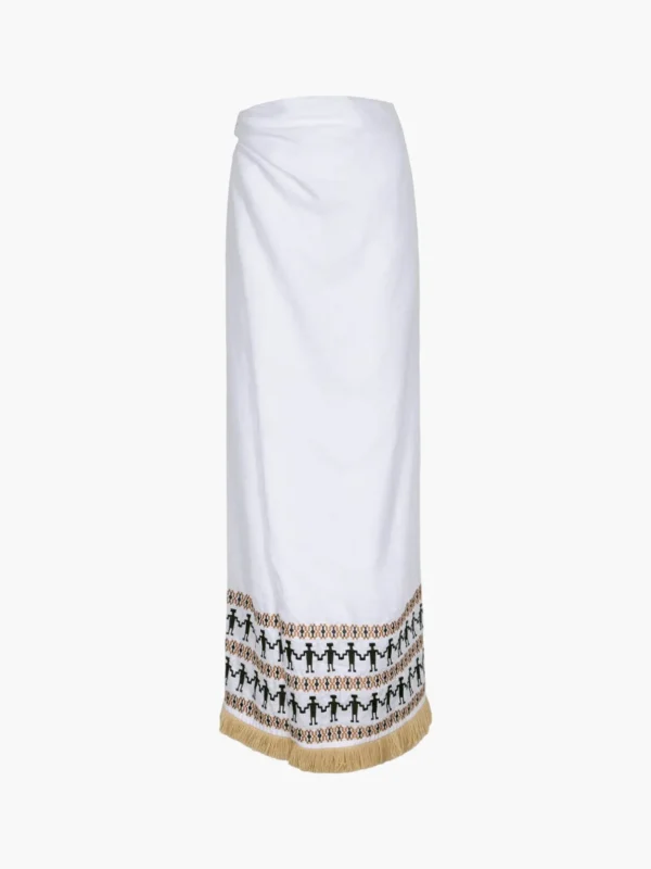 Guainia Linen Midi Skirt