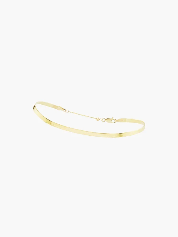 Liquid Gold Herringbone Anklet