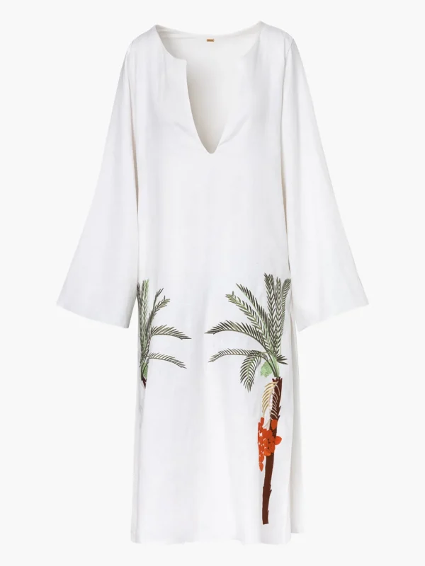 Lisa Linen Midi Dress Embroidered