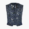 Luces Denim Hand Embroidered Vest