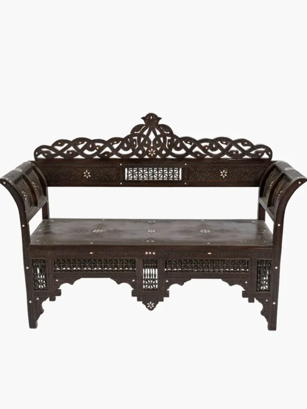 Moroccan Carved Bench