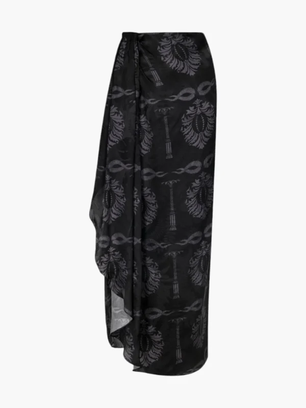Myanmar Silk Jacquard Midi Skirt