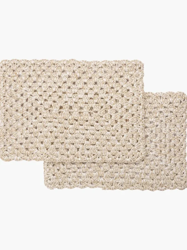 Natural Crochet Rectangular Placemats