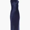 One Shoulder Bias Dress with Scarf
