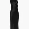 One Shoulder Bias Dress With Scarf