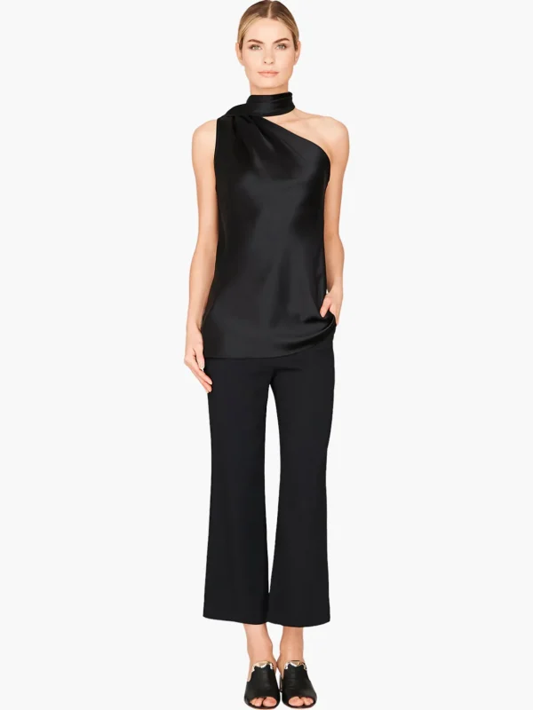 One Shoulder Bias Top With Scarf