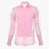 Organza Smoking Pink Blouse