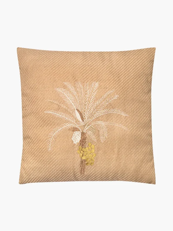 Palm Tree Embroidered Cushion Cover