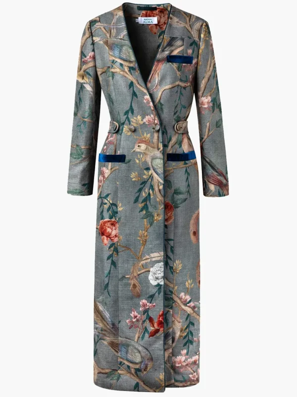 Paraiso Blue Double Breasted Coat