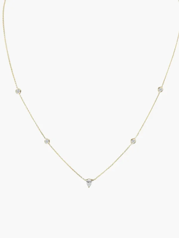 Pear Shaped Diamond Bezel Chain