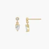 Pear Shaped Diamond Dangle Studs