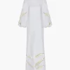 Saman Linen Embroidered Maxi Dress