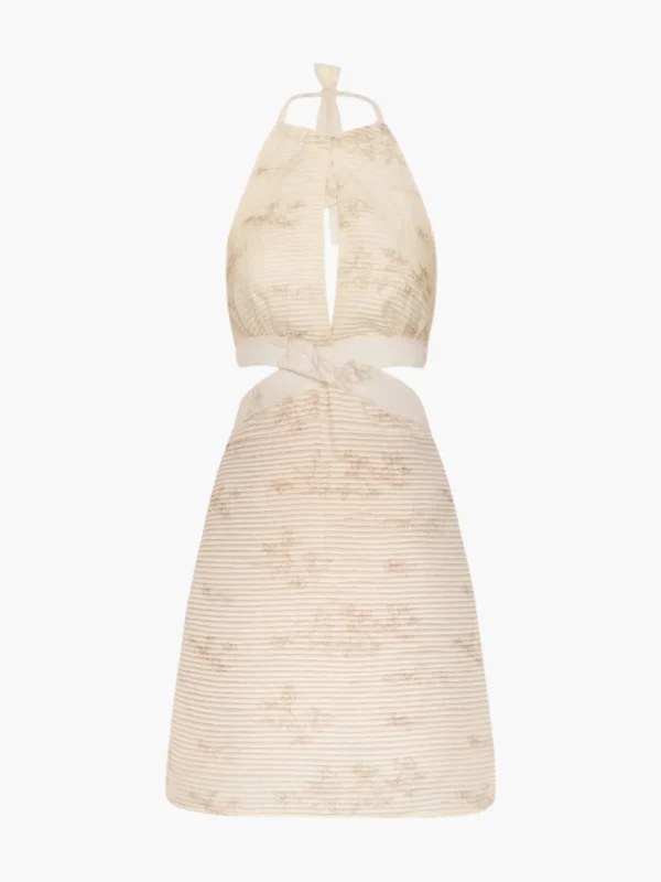 San Agustín Pleated Cotton Mini Dress