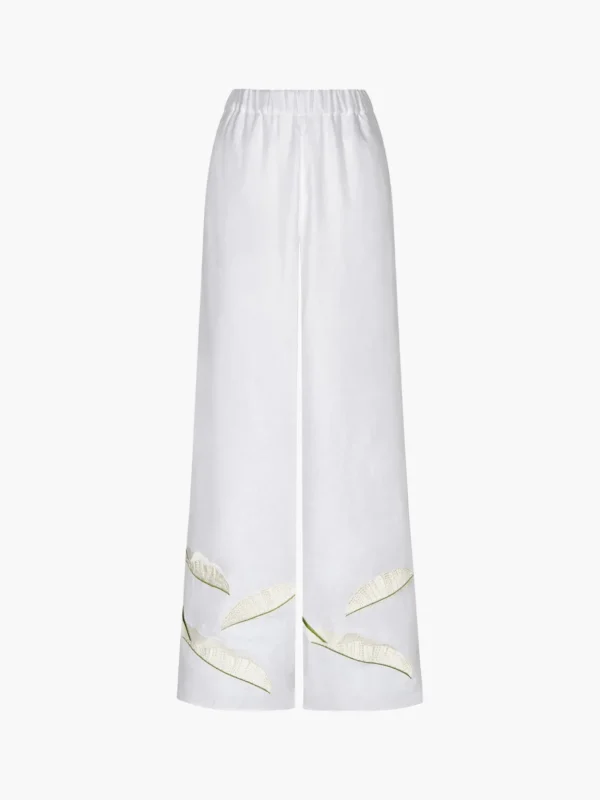 San Benito Embroidered Linen Pants