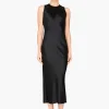 Satin Crew Neck Bias Dress