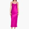 Satin Drape Front Camisole Dress