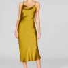 Satin Drape Front Camisole Dress