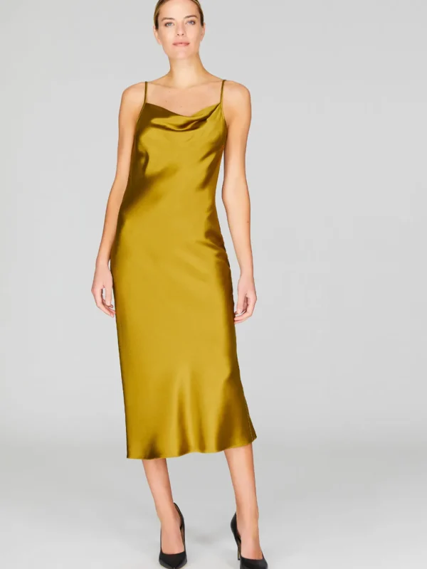 Satin Drape Front Camisole Dress