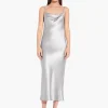 Satin Drape Front Camisole Dress