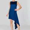 Satin Sleeveless Asymmetric Dress