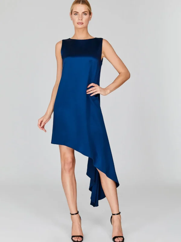 Satin Sleeveless Asymmetric Dress