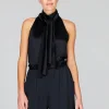 Satin Tie Neck Top