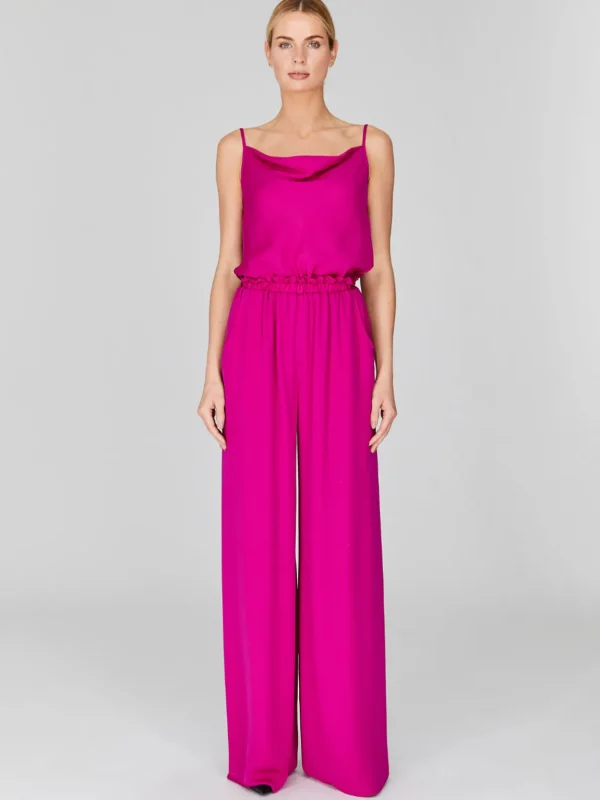 Silk Georgette Pajama Pants with Elastic Waist