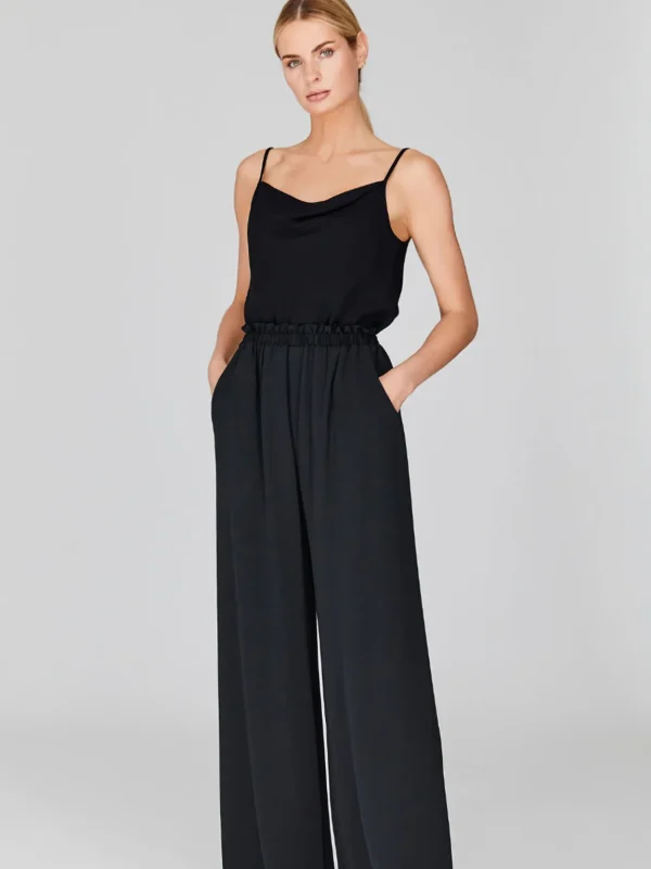 Silk Georgette Pajama Pants with Elastic Waist