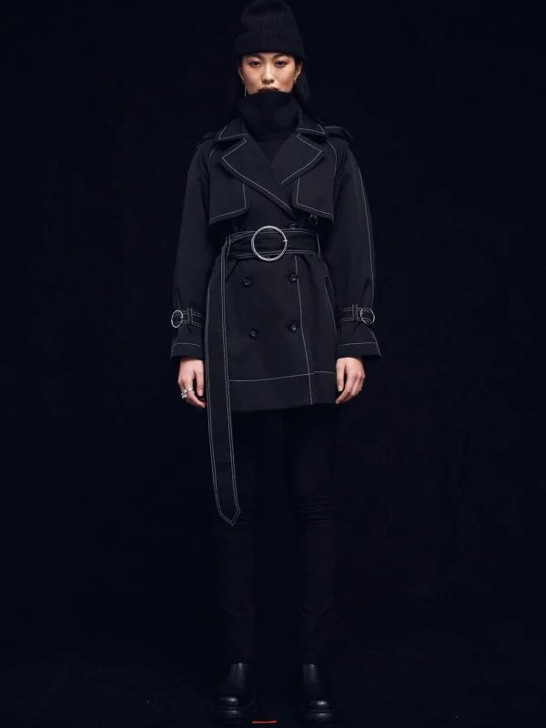 Sustainable Water Resistant Short Trench Coat