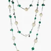 Tagua and Emerald Bead Sautoir Necklace